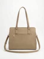 Bolsa De Ombro Tote Minimalista Estruturada Elegante Com Alça Ajustável Para Escritório Casual - Imagem 2