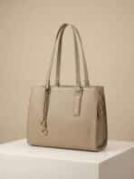 Bolsa De Ombro Tote Minimalista Estruturada Elegante Com Alça Ajustável Para Escritório Casual - Imagem 3
