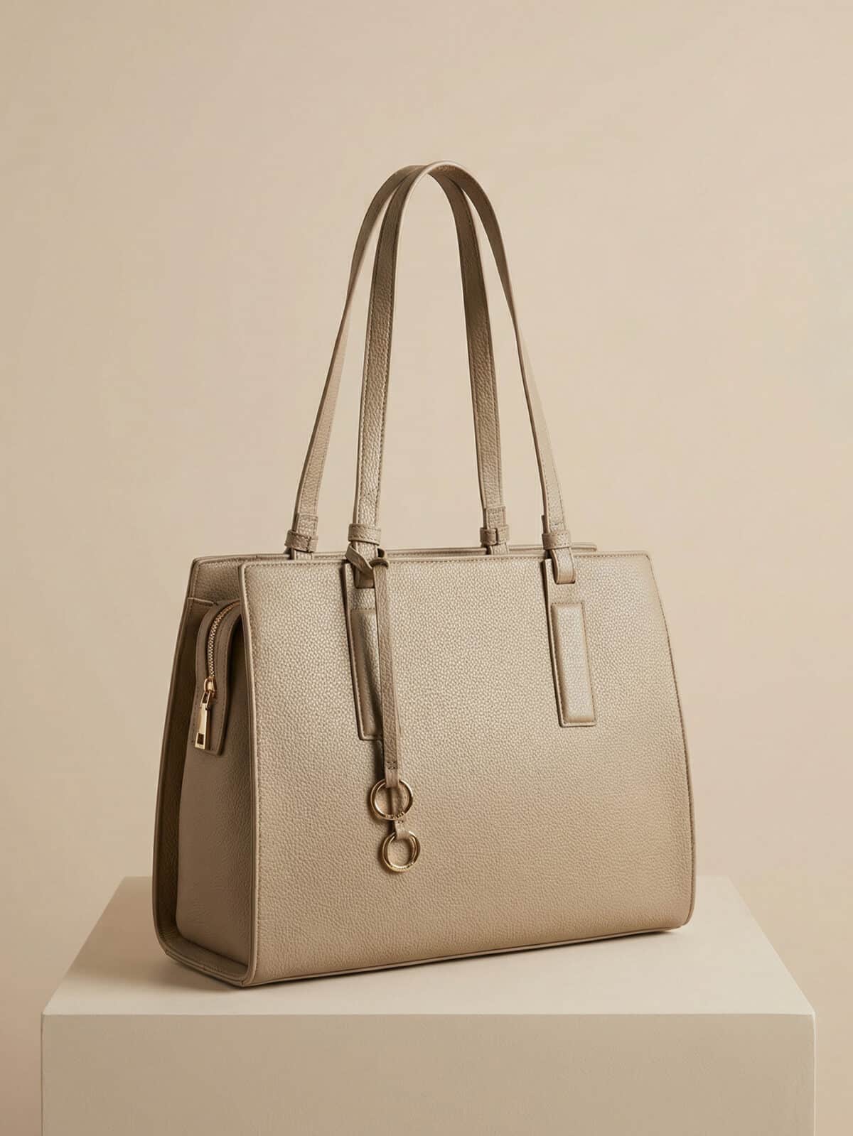 Bolsa De Ombro Tote Minimalista Estruturada Elegante Com Alça Ajustável Para Escritório Casual - Imagem 4