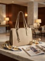 Bolsa De Ombro Tote Minimalista Estruturada Elegante Com Alça Ajustável Para Escritório Casual - Imagem 5