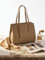 Bolsa De Ombro Tote Minimalista Estruturada Elegante Com Alça Ajustável Para Escritório Casual - Imagem 6