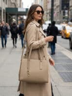 Bolsa De Ombro Tote Minimalista Estruturada Elegante Com Alça Ajustável Para Escritório Casual - Imagem 8
