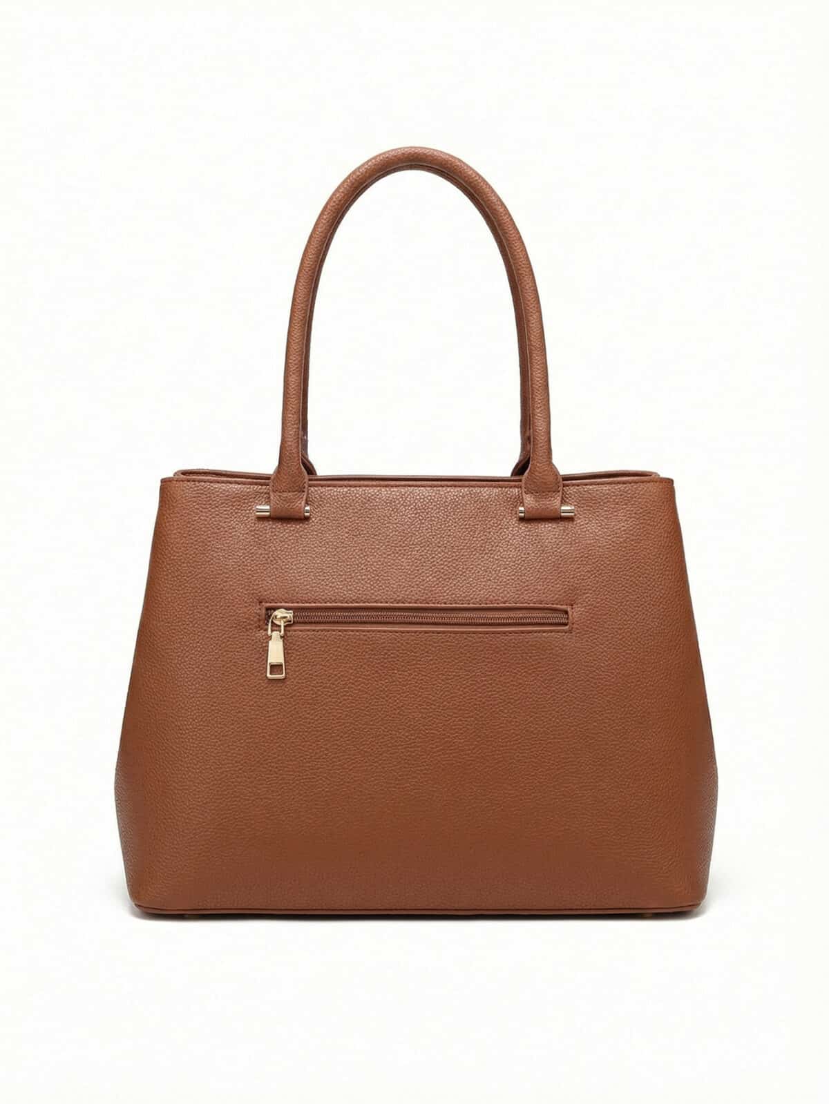 Bolsa De Ombro Tote Minimalista Estruturada Office Look Grande Capacidade - Imagem 3