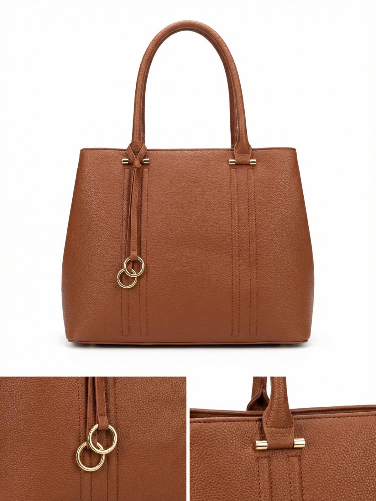 Bolsa De Ombro Tote Minimalista Estruturada Office Look Grande Capacidade - Imagem 4