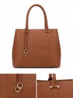 Bolsa De Ombro Tote Minimalista Estruturada Office Look Grande Capacidade - Imagem 4