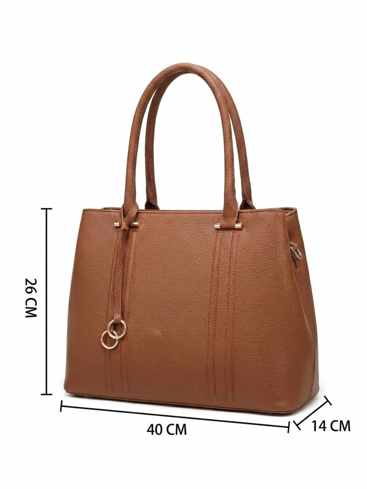 Bolsa De Ombro Tote Minimalista Estruturada Office Look Grande Capacidade - Imagem 9