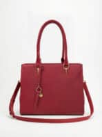 Bolsa De Ombro Tote Minimalista Texturizada Elegante Office Look Com Alça - Imagem 2