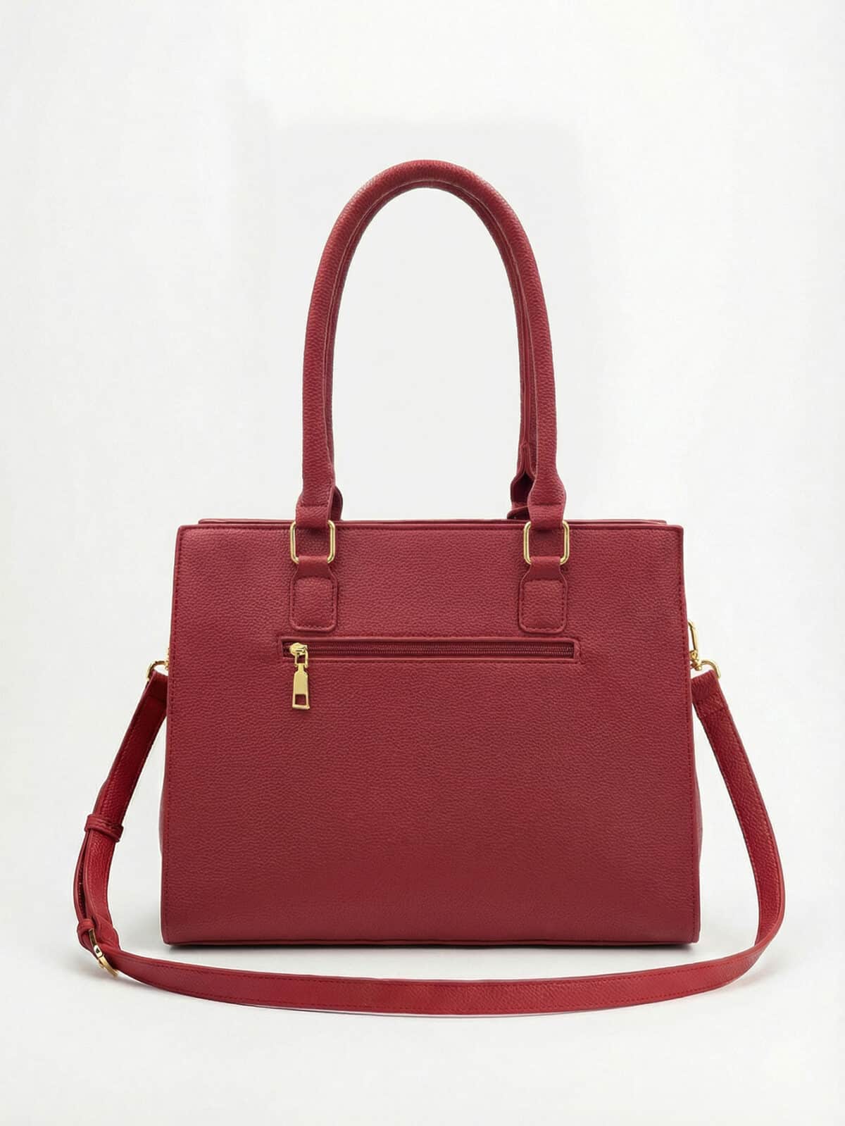 Bolsa De Ombro Tote Minimalista Texturizada Elegante Office Look Com Alça - Imagem 4