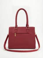 Bolsa De Ombro Tote Minimalista Texturizada Elegante Office Look Com Alça - Imagem 4