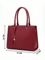 Bolsa De Ombro Tote Minimalista Texturizada Elegante Office Look Com Alça - Imagem 8