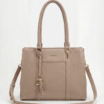 Bolsa De Ombro Tote Minimalista Estruturada Elegante Com Tassel Office Look