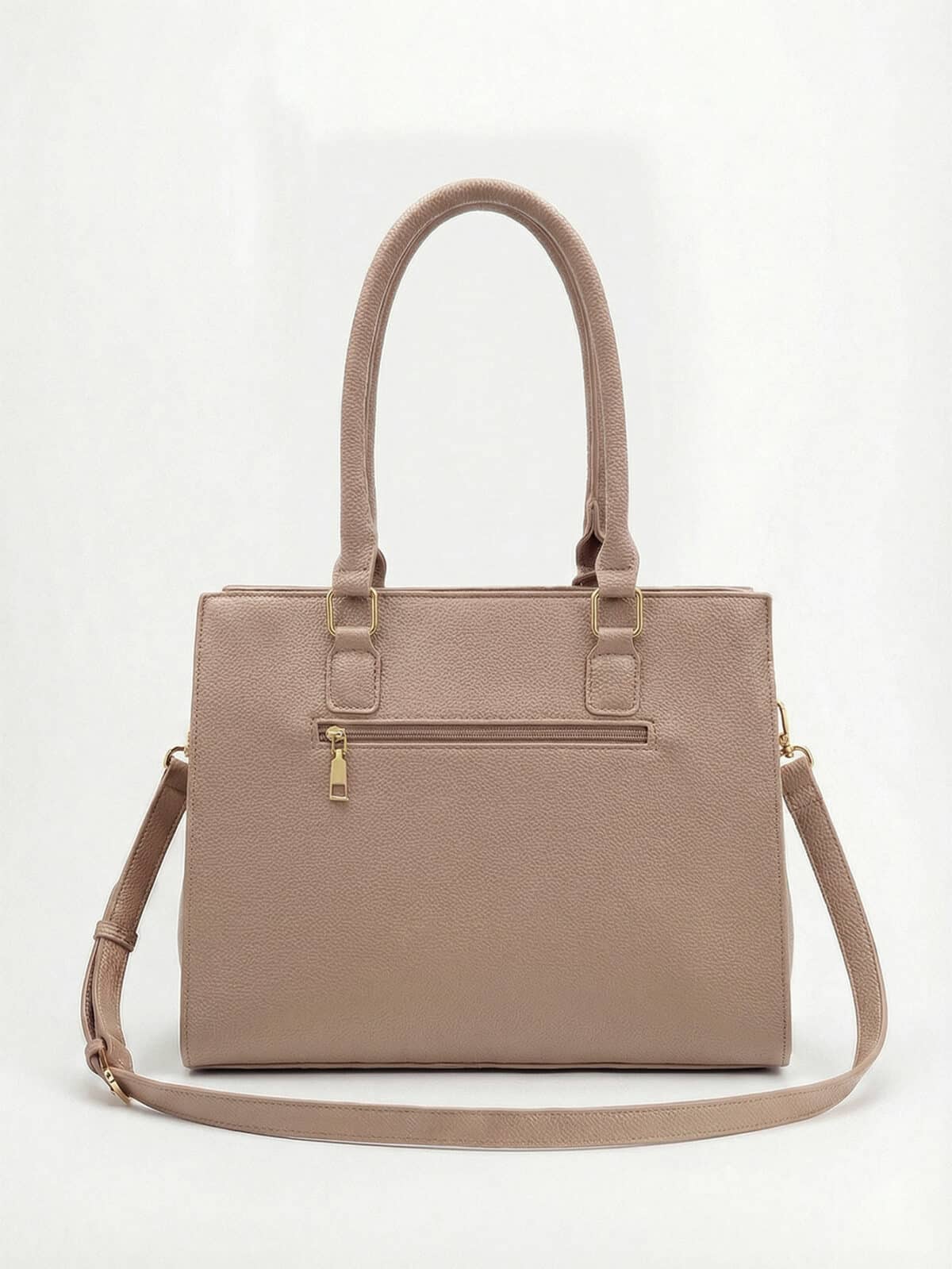 Bolsa De Ombro Tote Minimalista Estruturada Elegante Com Tassel Office Look - Imagem 2