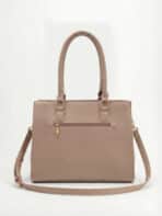 Bolsa De Ombro Tote Minimalista Estruturada Elegante Com Tassel Office Look - Imagem 2