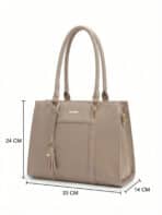Bolsa De Ombro Tote Minimalista Estruturada Elegante Com Tassel Office Look - Imagem 7