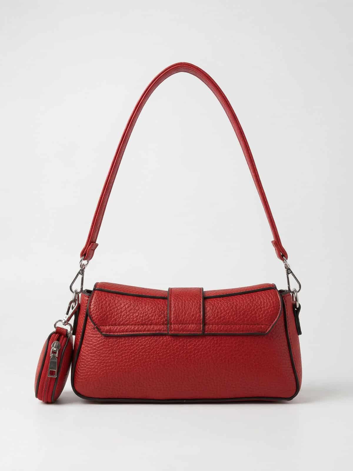 Bolsa De Ombro Baguette Y2K Texturizada Com Fivela E Porta Moedas Removível - Imagem 3