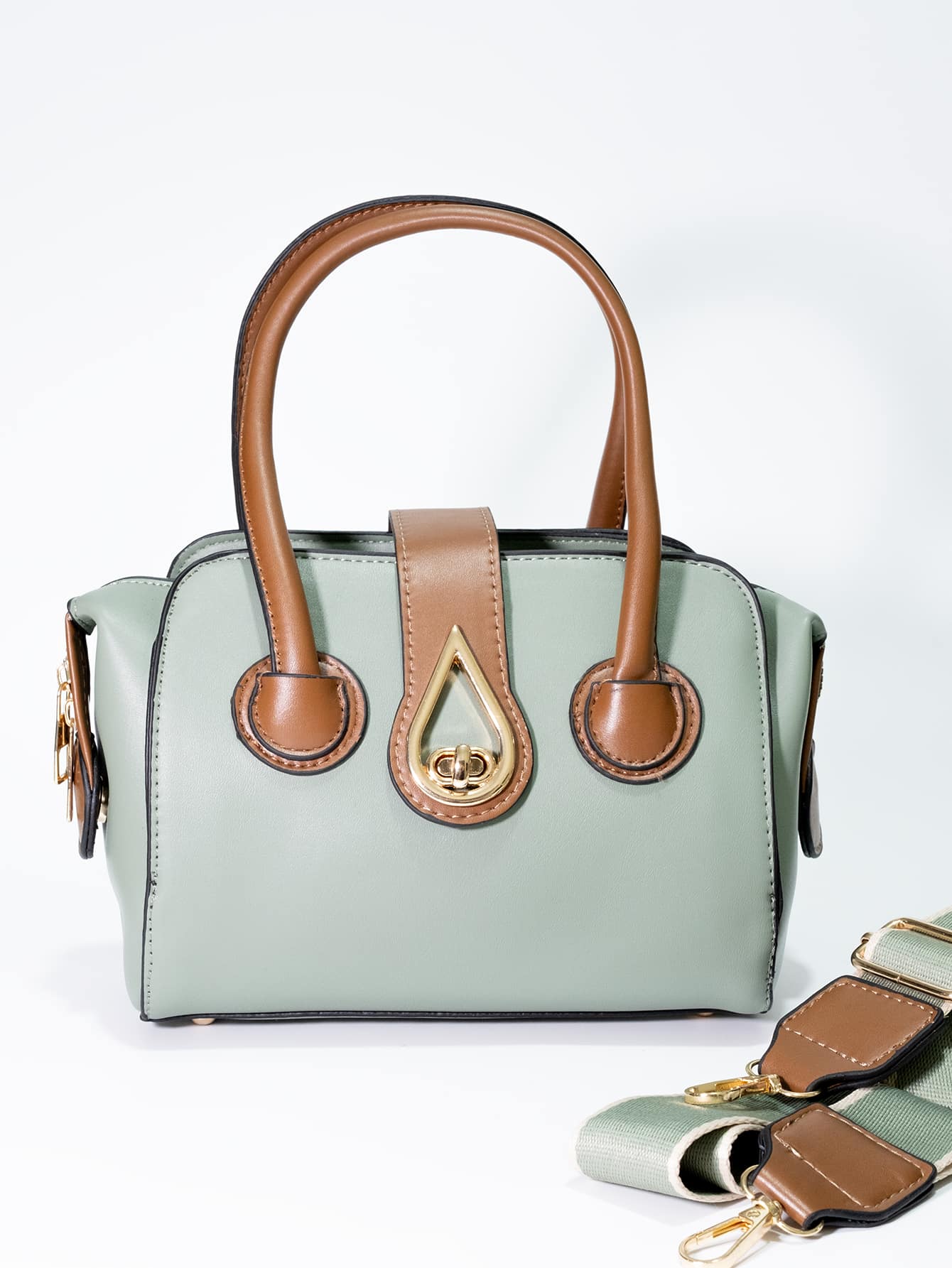 W-1-Verde-01 Bolsa Feminina Elegante Casual Pequena - Couro Premium Alça Larga - Imagem 1