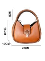 Bolsa Feminina Casual Pequena - Couro Sintético, Alça Dupla e Detalhes Dourados - Imagem 7