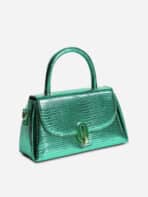 Bolsa Transversal garotas quadrada padrão de crocodilo alça superior - Imagem 2