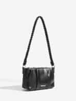 Bolsa De Ombro Baguete Minimalista Franzida Com Alça Trançada Y2K - Imagem 3