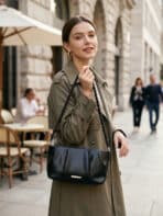 Bolsa De Ombro Baguete Minimalista Franzida Com Alça Trançada Y2K - Imagem 8