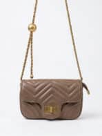 Bolsa De Ombro Matelassê Com Corrente Dourada Ajustável E Coração Minimalista Fashion