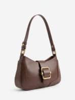 Bolsa De Ombro Minimalista Estilo Old Money Com Fivela Retrô - Imagem 2