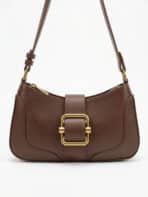 Bolsa De Ombro Minimalista Estilo Old Money Com Fivela Retrô - Imagem 4