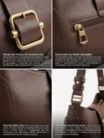 Bolsa De Ombro Minimalista Estilo Old Money Com Fivela Retrô - Imagem 7