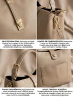 Bolsa De Ombro Minimalista Estruturada Elegante Ombro e Transversal Estilo Old Money - Imagem 7