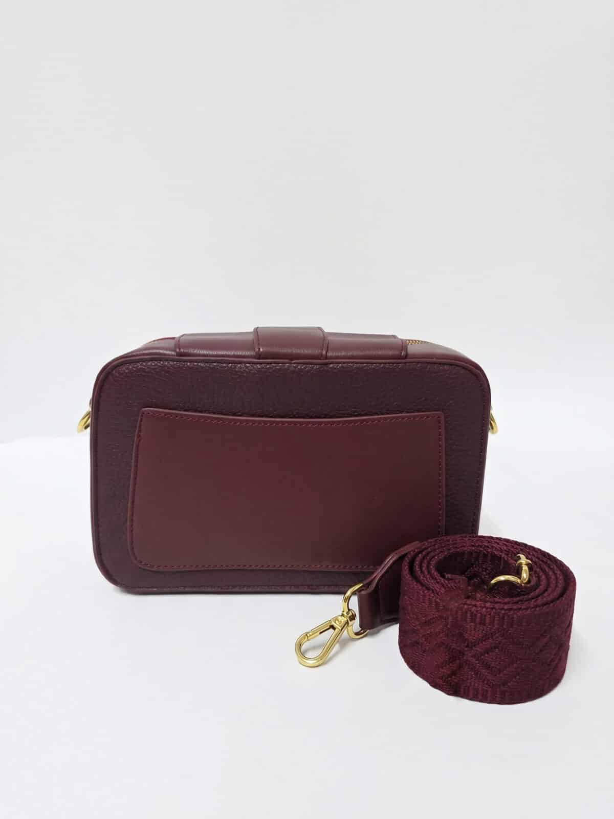 Bolsa Transversal Estruturada Elegante Com Alça Larga Larga E Fecho Dourado Casual Chic - Imagem 4