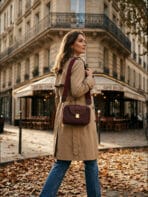 Bolsa Transversal Estruturada Elegante Com Alça Larga Larga E Fecho Dourado Casual Chic
