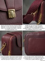 Bolsa Transversal Estruturada Elegante Com Alça Larga Larga E Fecho Dourado Casual Chic - Imagem 5