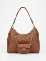 Bolsa De Ombro Hobo Matelassê Elegante Com Porta-Moedas E Corrente Dourada - Imagem 2