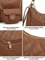 Bolsa De Ombro Hobo Matelassê Elegante Com Porta-Moedas E Corrente Dourada - Imagem 5