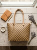Kit 3 Bolsas Femininas Tote Ombro Transversal Estampa Xadrez Luxo Trabalho Viagem - Imagem 8