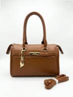 Bolsa De Ombro Baú Estruturada Matelassê Vintage Com Pingente Elegante - Imagem 2