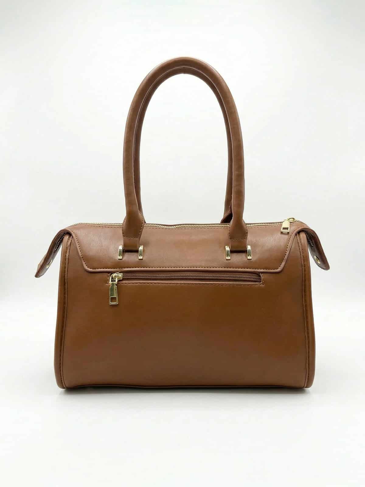 Bolsa De Ombro Baú Estruturada Matelassê Vintage Com Pingente Elegante - Imagem 4