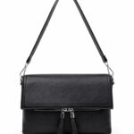 Bolsa De Ombro E Transversal Minimalista Texturizada Com Zíper Frontal Casual Chic