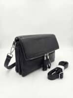 Bolsa De Ombro E Transversal Minimalista Texturizada Com Zíper Frontal Casual Chic - Imagem 2
