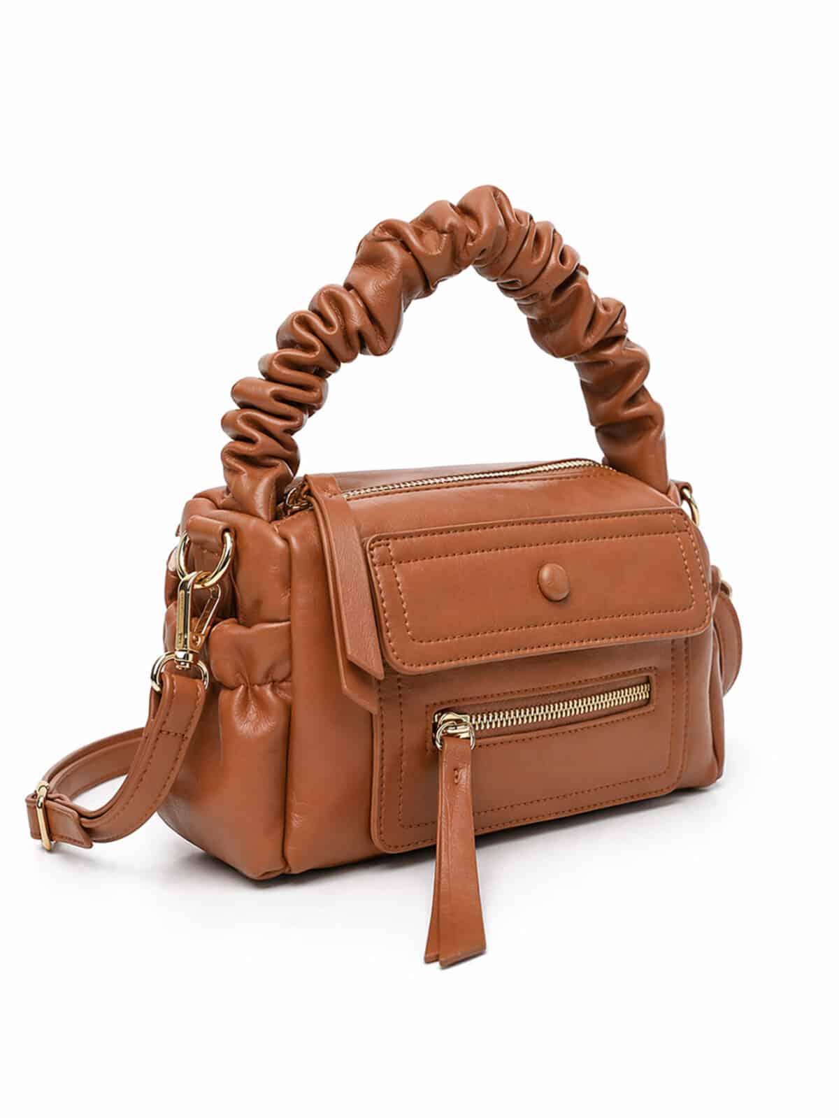Bolsa De Ombro Minimalista Chic Detalhe Alça Franzida Ruched Bag Transversal - Imagem 3