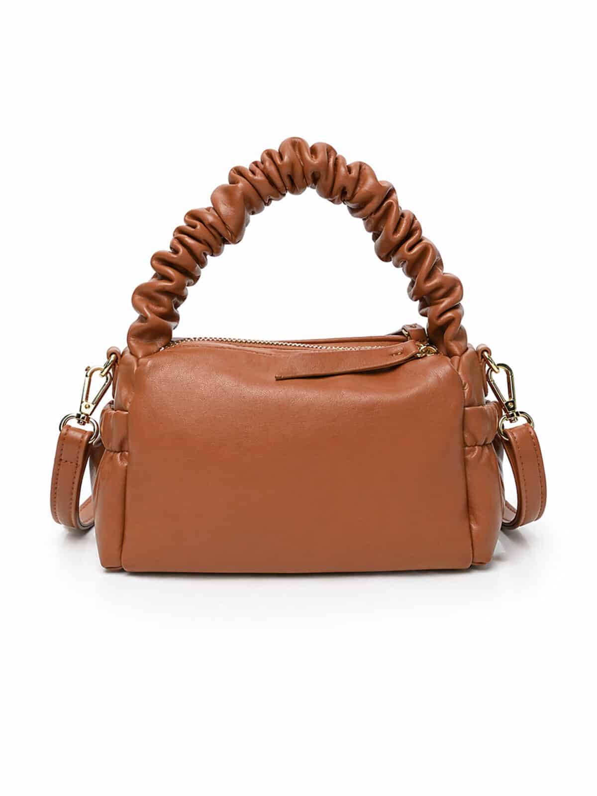 Bolsa De Ombro Minimalista Chic Detalhe Alça Franzida Ruched Bag Transversal - Imagem 4