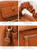 Bolsa De Ombro Minimalista Chic Detalhe Alça Franzida Ruched Bag Transversal - Imagem 5