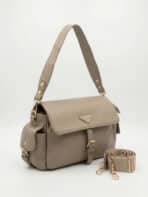 Bolsa De Ombro Flap Minimalista Estilo Utilitário Elegante Com Alça Transversal - Imagem 2