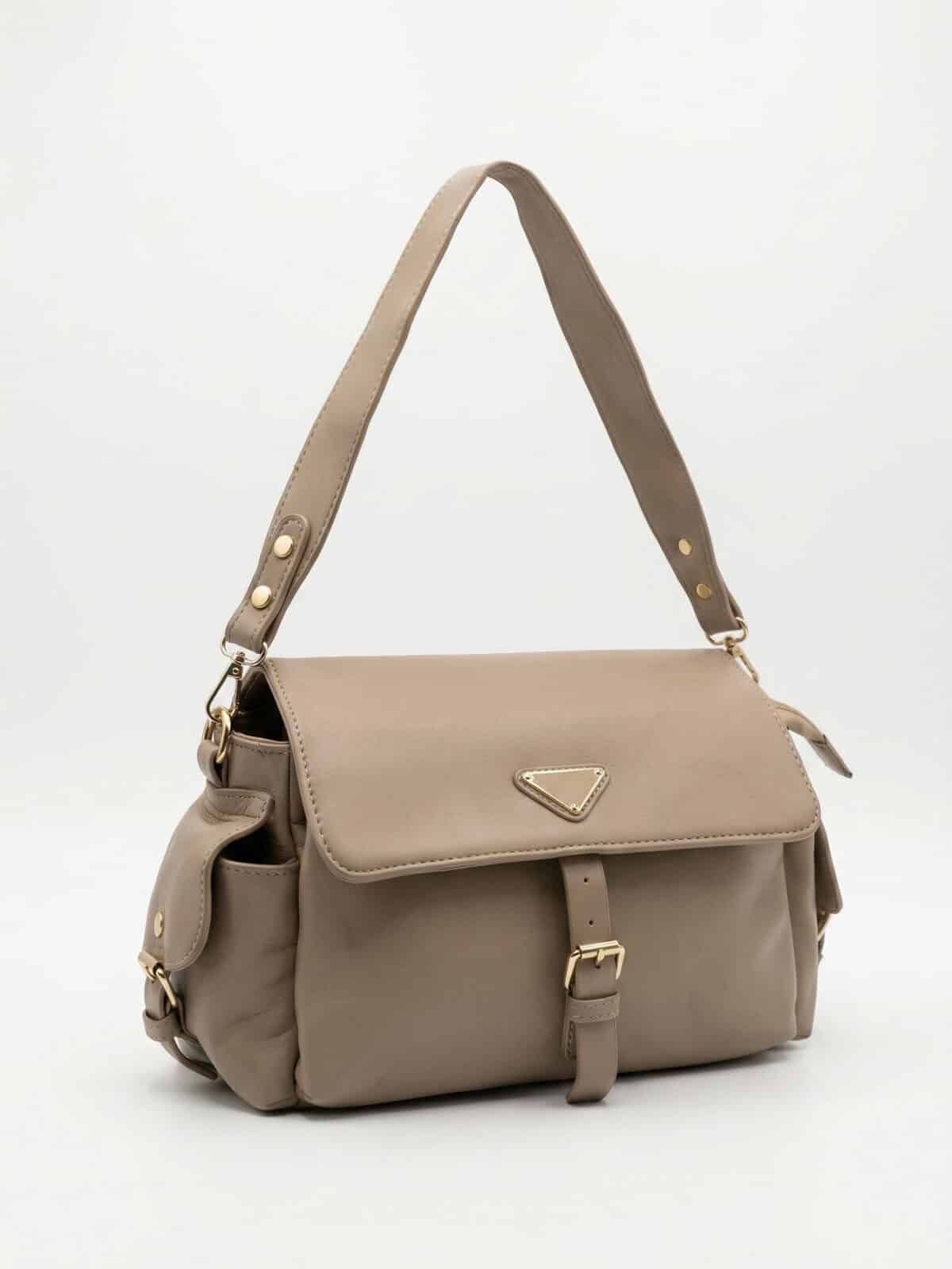 Bolsa De Ombro Flap Minimalista Estilo Utilitário Elegante Com Alça Transversal - Imagem 3