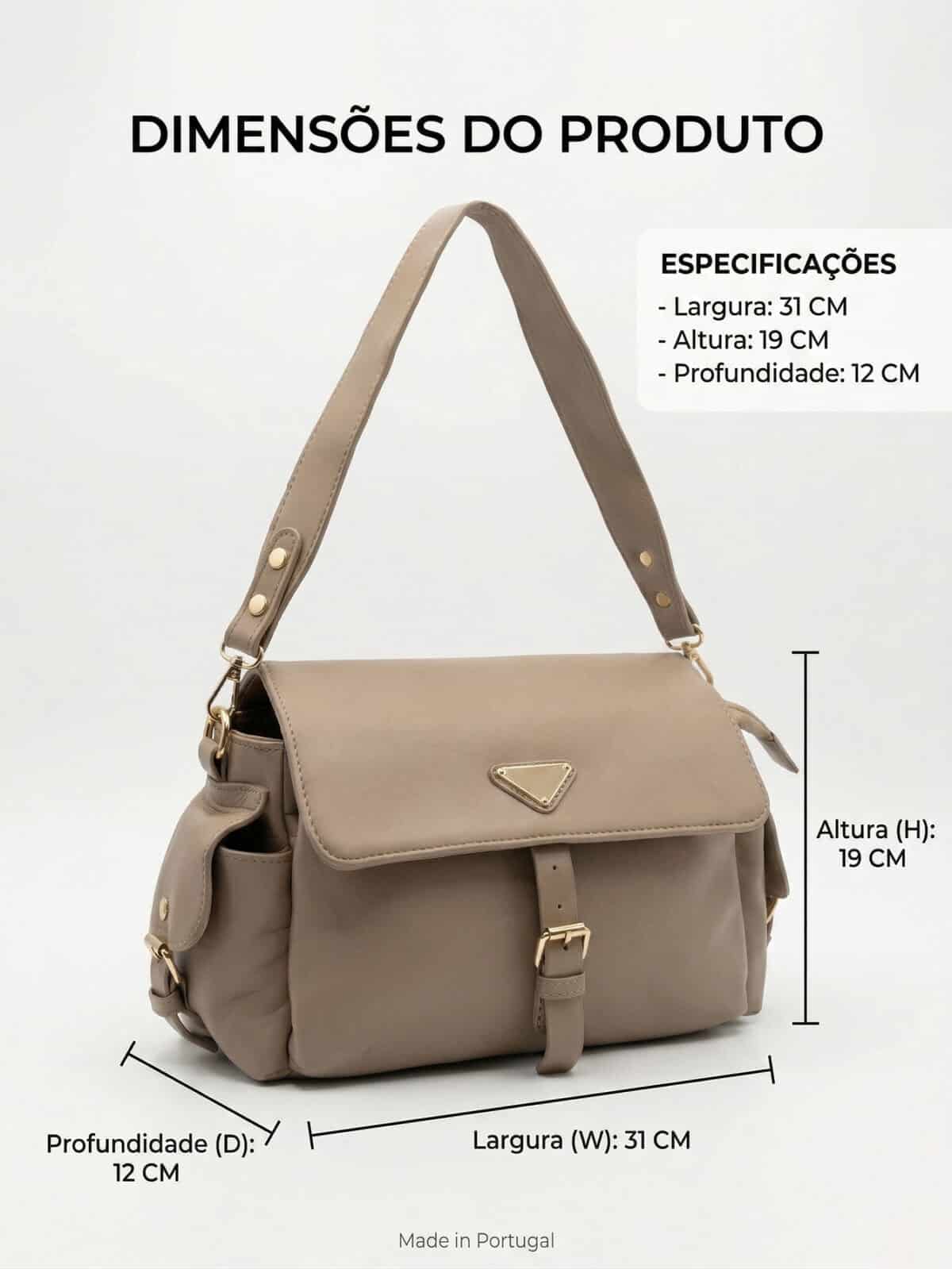 Bolsa De Ombro Flap Minimalista Estilo Utilitário Elegante Com Alça Transversal - Imagem 7