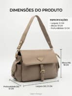 Bolsa De Ombro Flap Minimalista Estilo Utilitário Elegante Com Alça Transversal - Imagem 7
