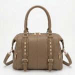 Bolsa De Ombro Baú Estruturada Com Rebites Minimalista Edgy Casual Chic Com Alça Extra
