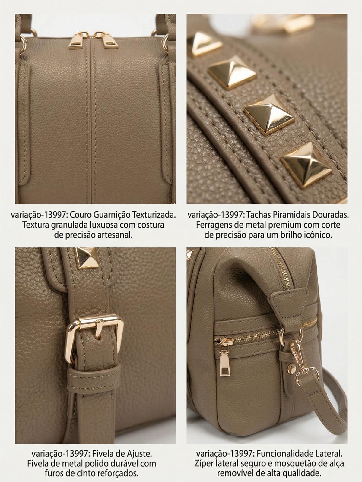 Bolsa De Ombro Baú Estruturada Com Rebites Minimalista Edgy Casual Chic Com Alça Extra - Imagem 5