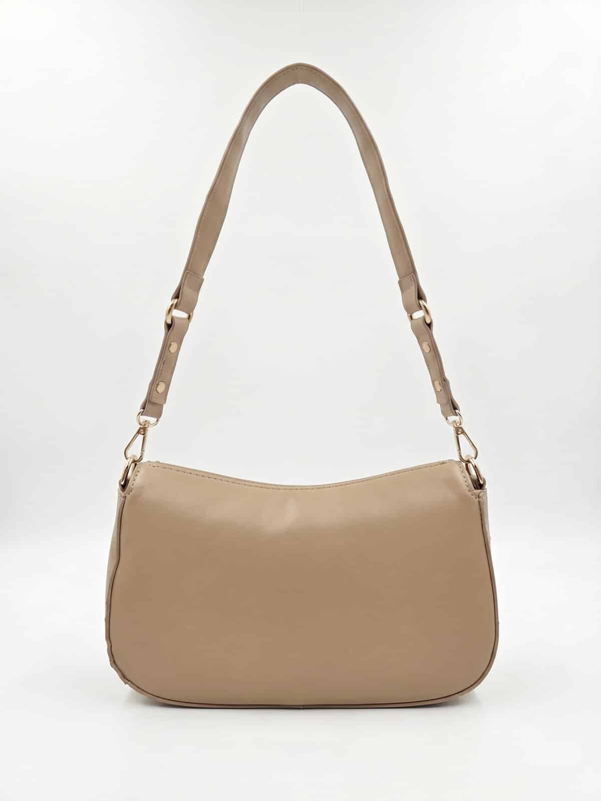 Bolsa De Ombro Minimalista Baguete Estilo Old Money Com Fecho Torcido E Alça Extra - Imagem 5