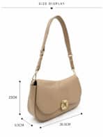 Bolsa De Ombro Minimalista Baguete Estilo Old Money Com Fecho Torcido E Alça Extra - Imagem 7